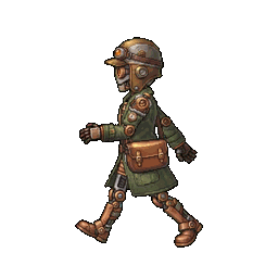 Accepted west-facing Clockwork Courier walk animation